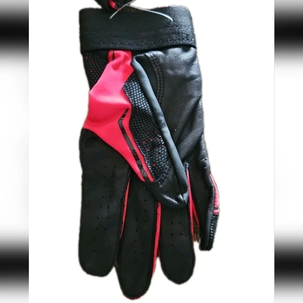 Under Armour Youth Red And Black Clean Up Leather Palm Batting Gloves L